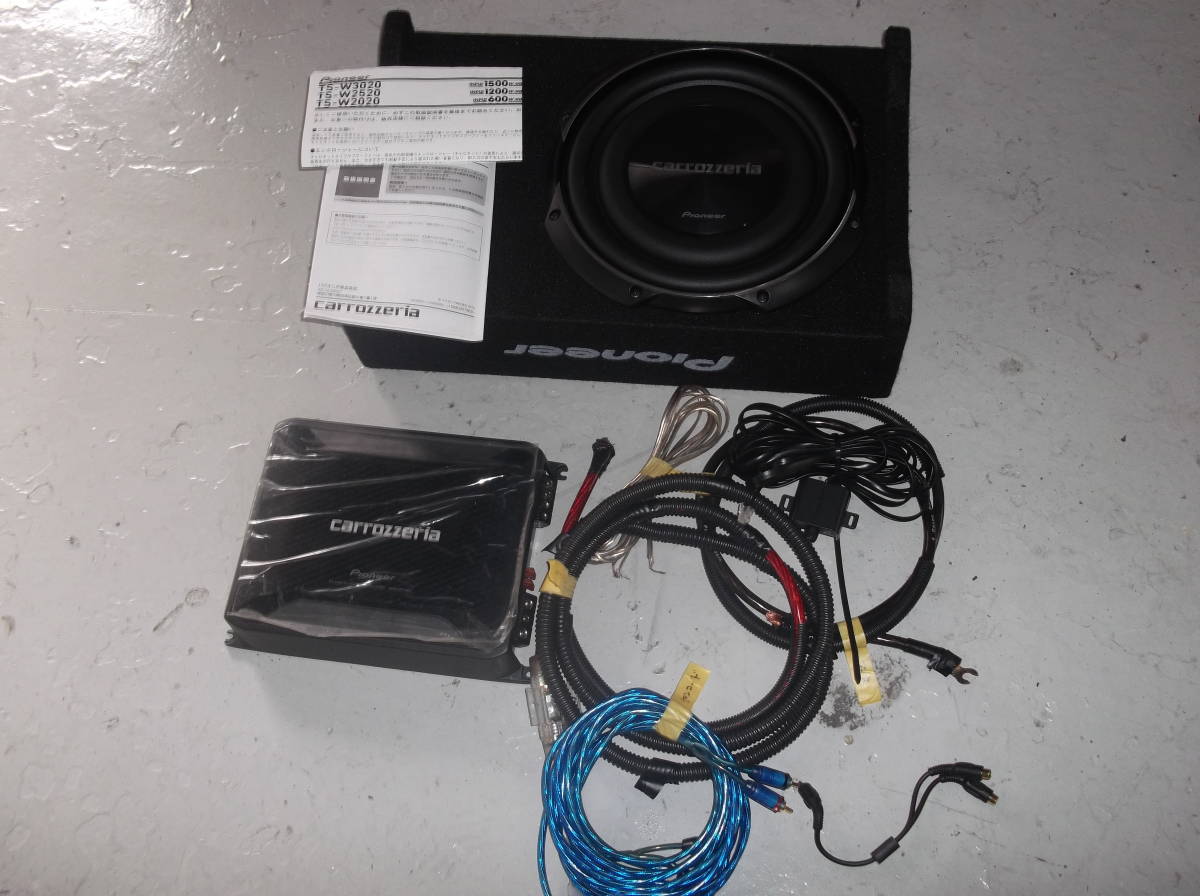 【個人出品】　TS-W2520　Pioneer Carrozzeria UE-SW250D カロッツェリア　ウーハー　セット パイオニア サブウーファーTS-W2520➕専用エンクロージャー PIONEER