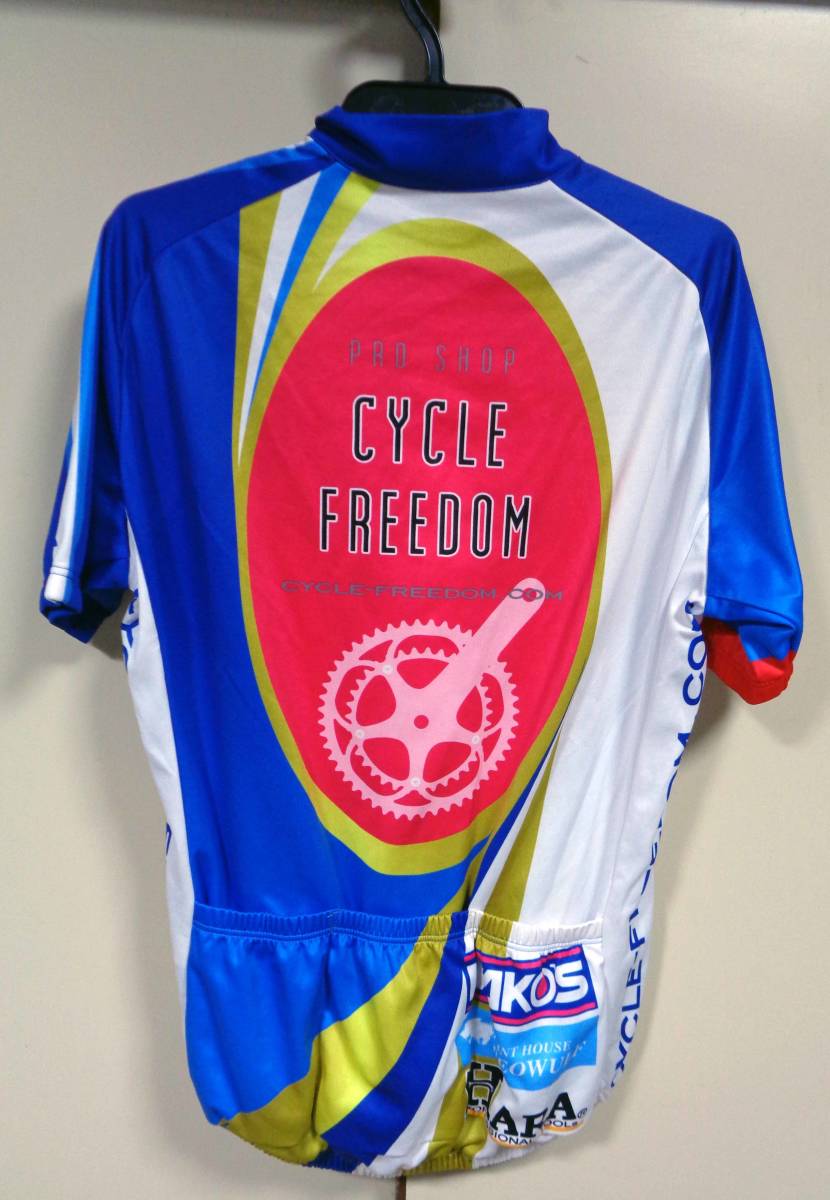 白青◎Lサイズ◇古着◇WAVE ONEサイクルフリーダムCYCLE FREEDAM