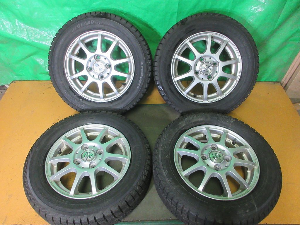 ダイハツ純正アルミホイールホイール YOKOHAMA ice GUARD IG50 155/65R14 スタッドレス ミラ ムーブ タント ココア アトレー エッセ  155&frasl;65R14ダイハツ純正アルミホイールとタイヤ２本セット⓶ - メルカリ