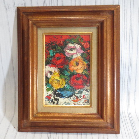 アンリ・ダンティ 『春の花束』 油彩 2P 静物画 HENRI D'ANTY フランス