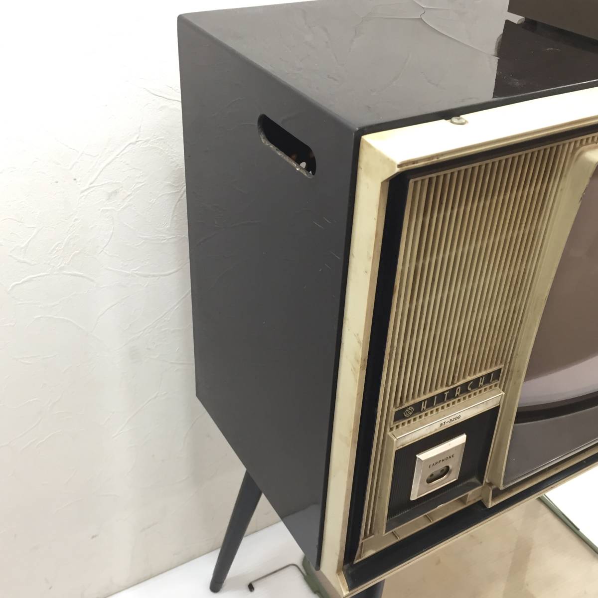 【稀少/通電OK】HITACHI ST-3200 アンティークテレビ インテリア ◇ 昭和40年 日立 HITACHI 真空管 テレビ ST-3200 アンティーク 1965年