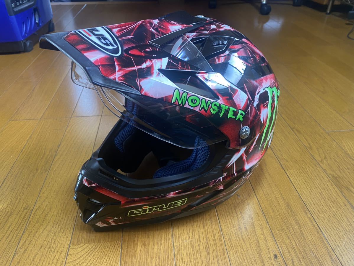 Cirus オフロード オンロード ヘルメット Mサイズ Hjc モンスターエナジー仕様 Monster Hs 910 中古 モタード用 フルフェイス の落札情報詳細 ヤフオク落札価格情報 オークフリー スマートフォン版