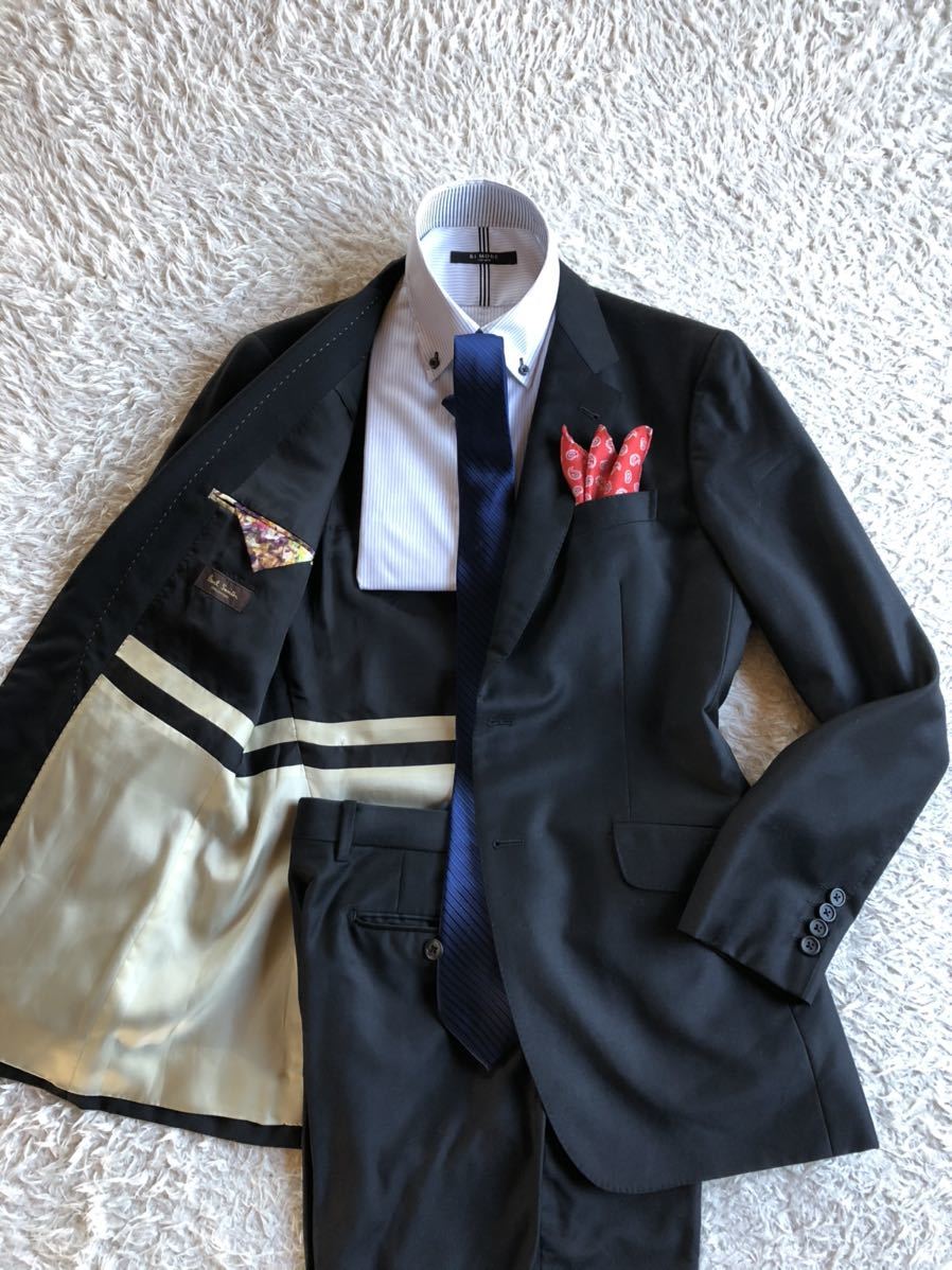 冠婚葬祭に最適 ポケット花柄 最高級ポールスミスコレクション Paul Smith Collection シングルスーツ メンズ 黒無地 L 総裏 2釦 2 の落札情報詳細 ヤフオク落札価格情報 オークフリー スマートフォン版