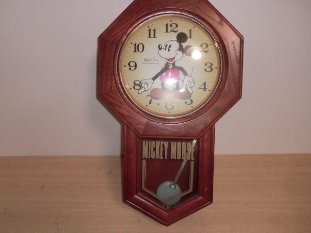 時計OK ジャンク品 ミッキーマウス MICKEY MOUSE 振り子時計 Disney