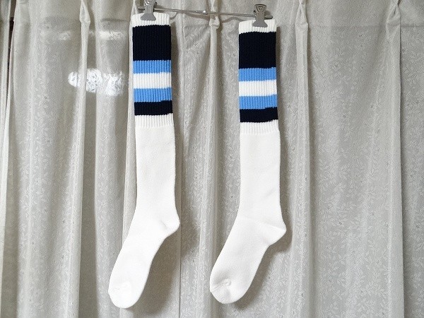 80年代 ビンテージ 美津濃 ラッセル 14番 ハイソックス バスケ 当時物 新品】新品 80年代 ビンテージ バスケ 3本ライン ハイソックス 靴下 26