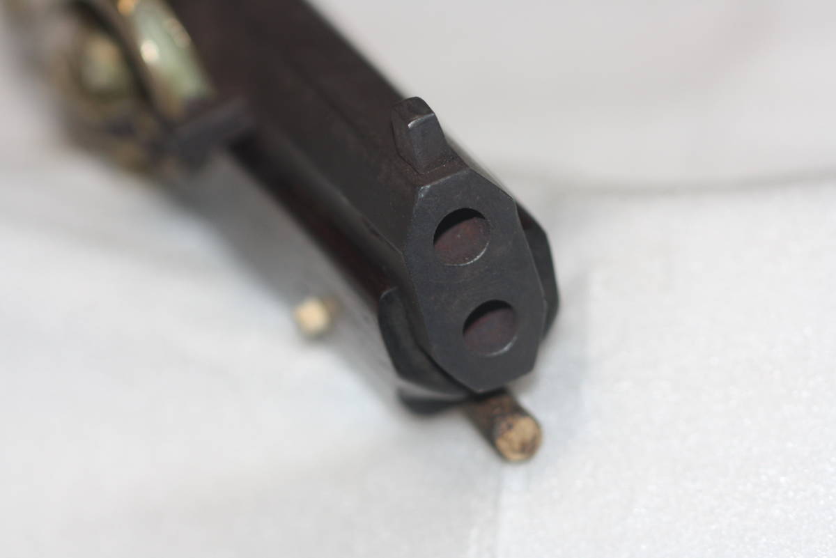 火縄銃 根付 超希少 年代物（超希少な(珍しい)上下2連式火縄銃(鉄砲  