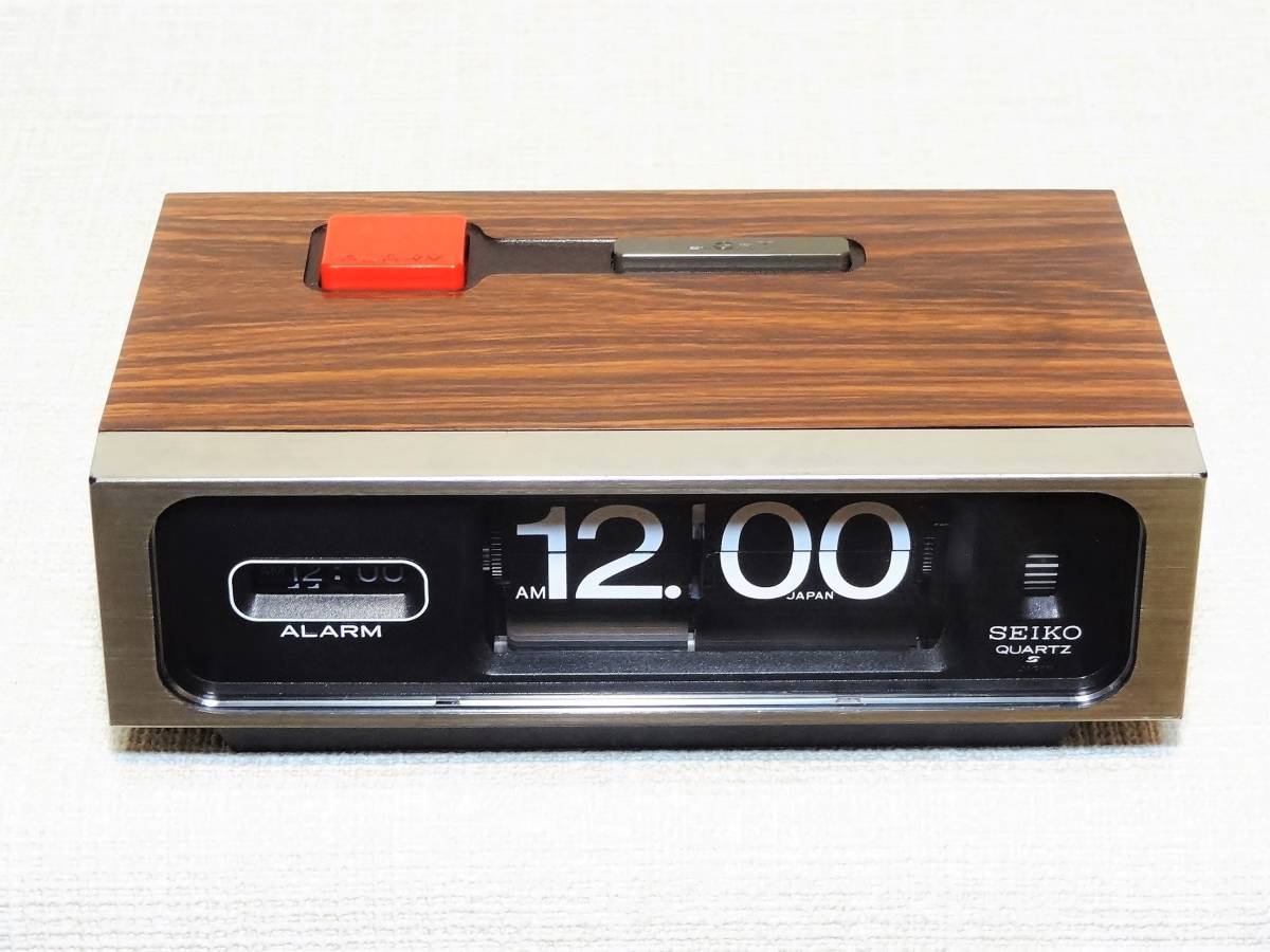 セイコー SEIKO クォーツ パタパタ時計 QN406B【木目調】 動作確認済
