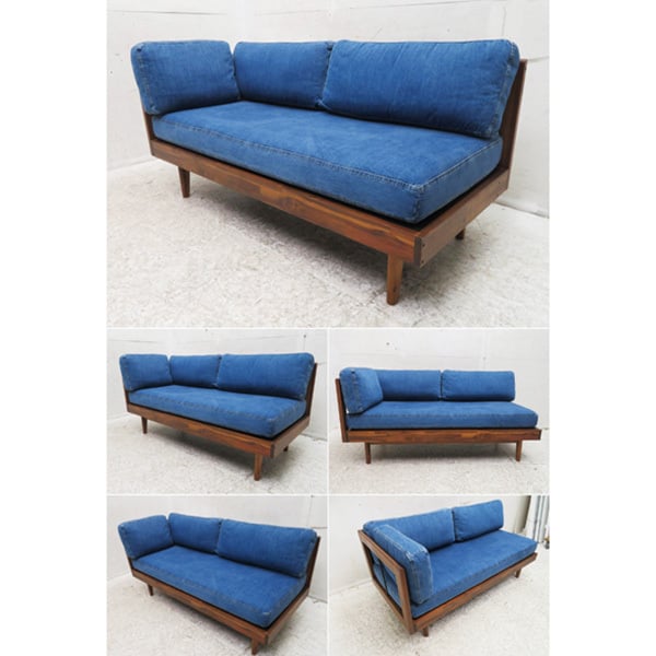 unico SWELLA ベンチアーム デニム生地モダンソファ 【公式通販】