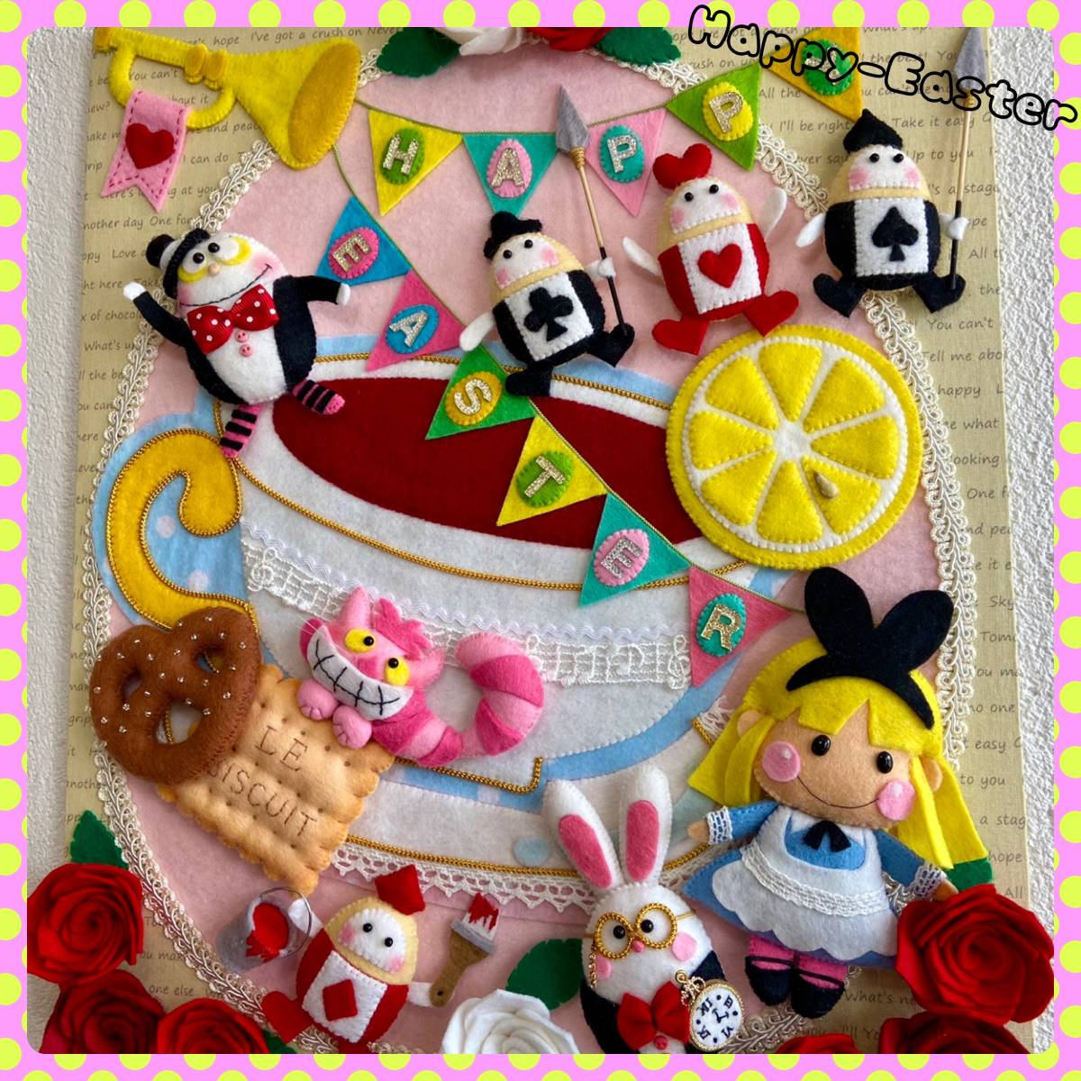 新品】(o^^o)イースターリース☆タペストリー☆フェルト☆ハンドメイド