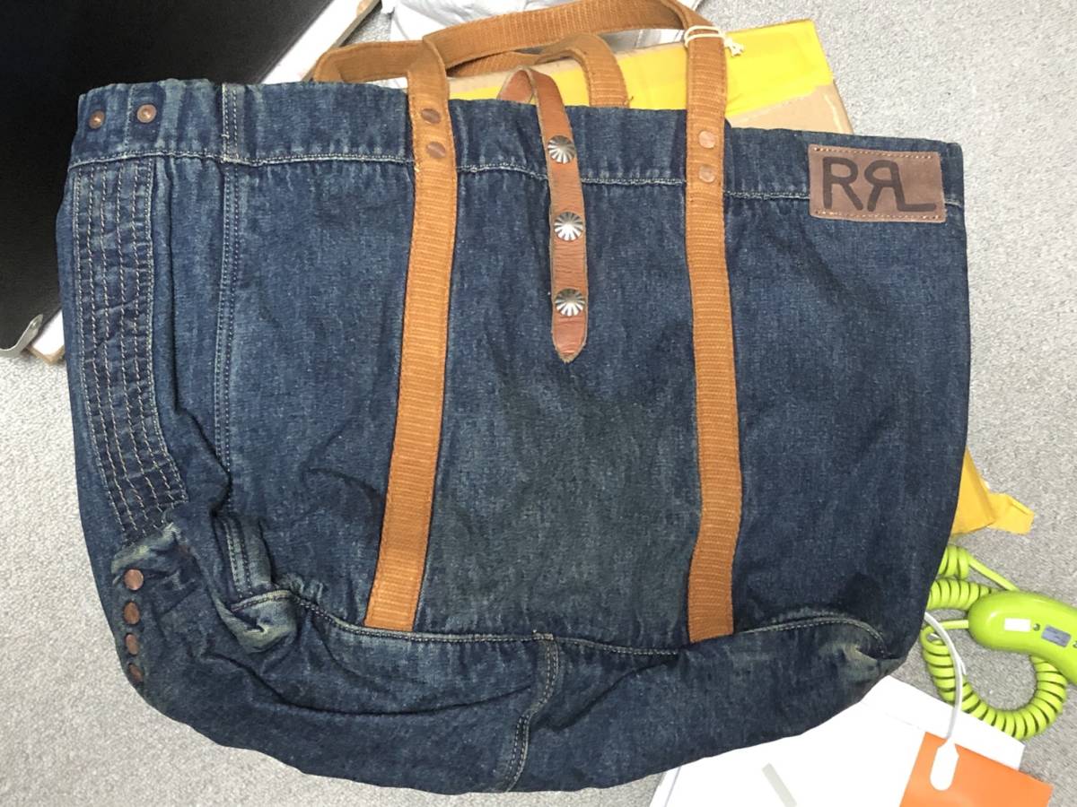 ダブルアールエル、RRL デニムレザー ショルダーバッグ （新品】ダブル 