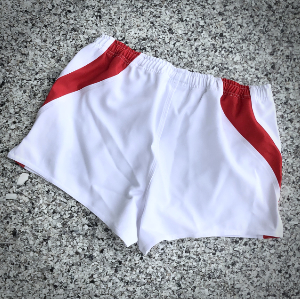 新品】【新品】カンタベリーラグビーショーツ/XLサイズ/白×赤/ラグパン