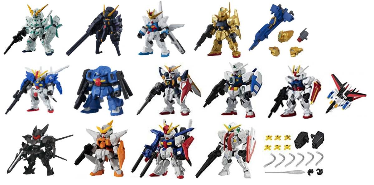 送料無料】モビルスーツアンサンブル17個セット（ユニコーン、ZZ
