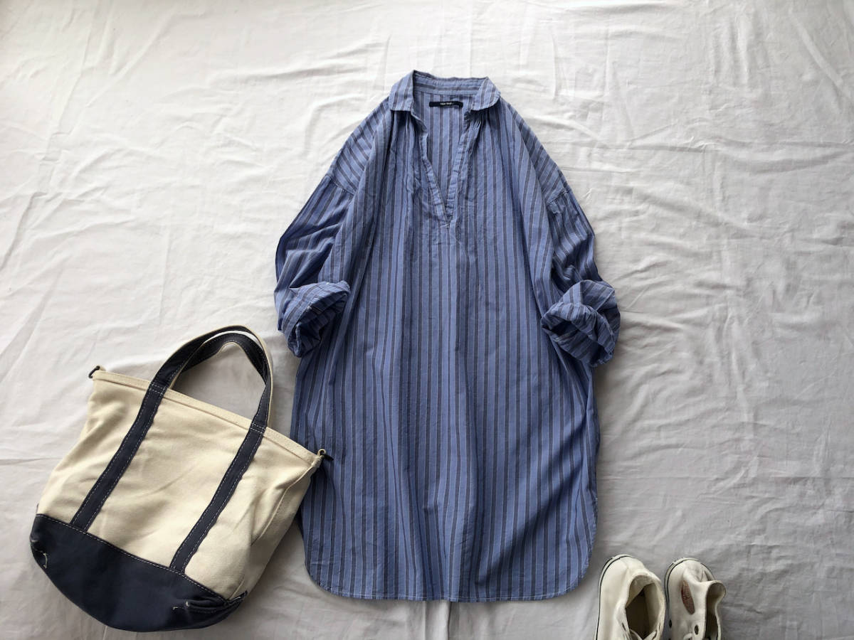 ニコアンド Niko And ストライプ柄 プルオーバーシャツワンピース の落札情報詳細 ヤフオク落札価格情報 オークフリー スマートフォン版