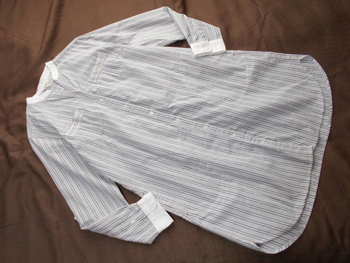 イオン トップバリュ バンドカラーキーネック 白 青ストライプ コットンシャツワンピース お紐無し M の落札情報詳細 ヤフオク落札価格情報 オークフリー スマートフォン版