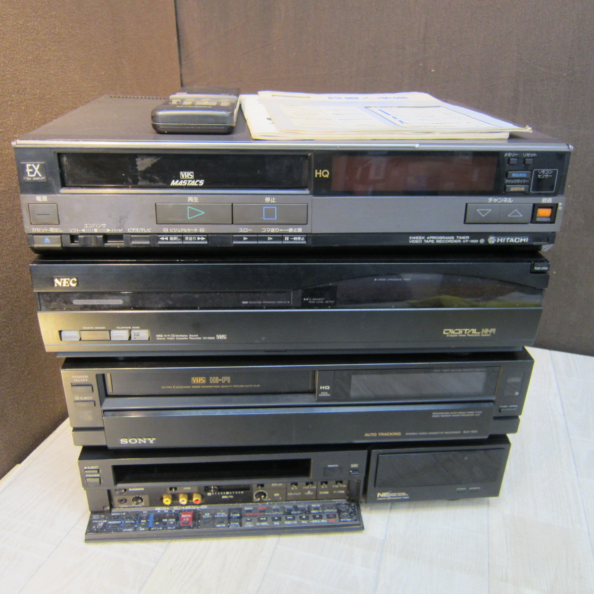 FJ5035ビデオデッキ まとめ 4台 三菱 HV-F73 / HITACHI VT-1100 / NEC