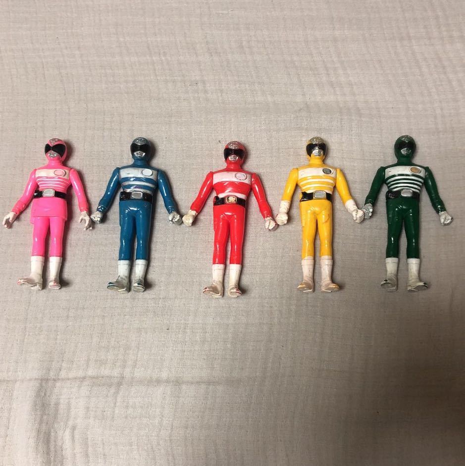電子戦隊デンジマン 5体セットソフビ 中古品 当時物 東映 戦隊