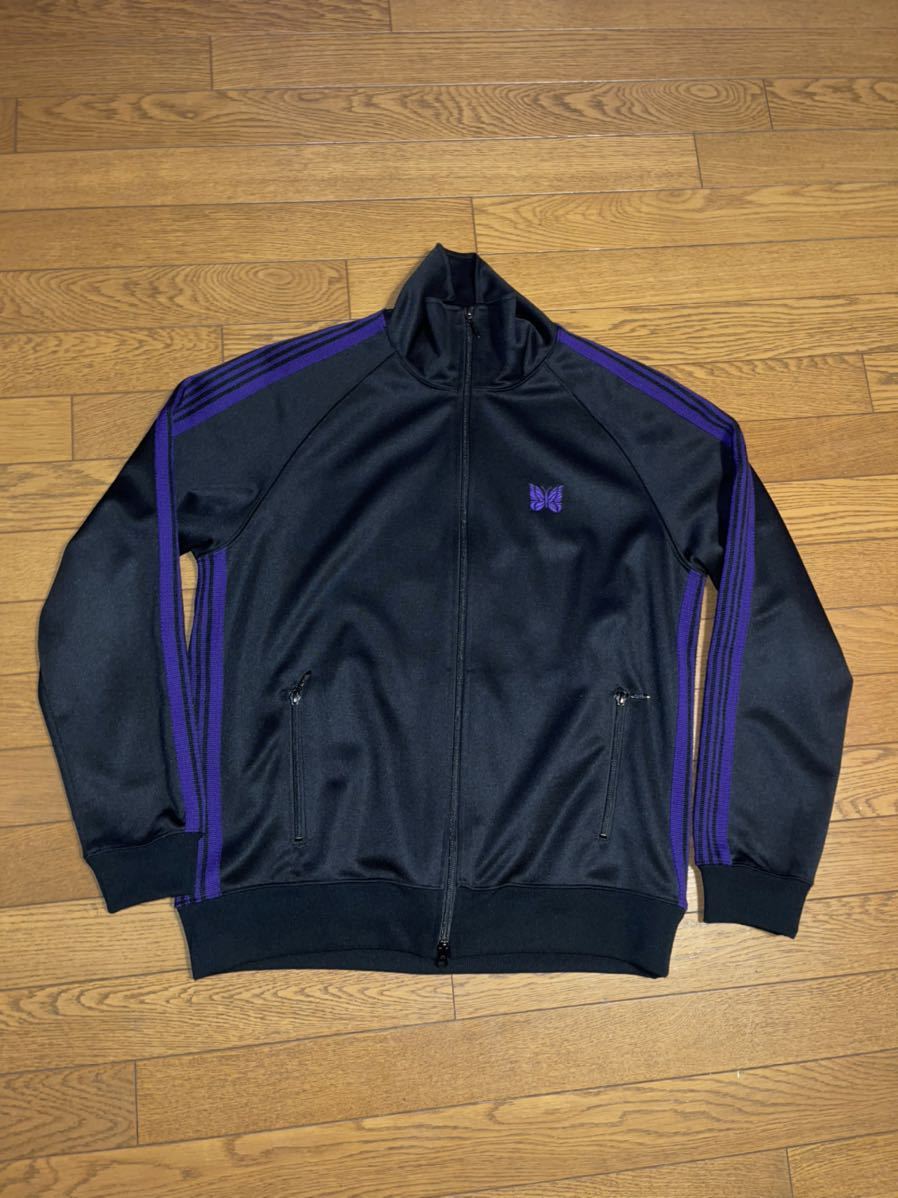 トラックジャケット Lブラック パープル needles ニードルズ 目立った