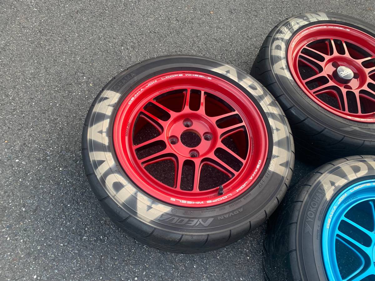 FIVEMART 大阪JDM LOOP6 ホイール　2本　未使用品　PCD100 やや傷や汚れあり （詳細）】大阪JDM LOOP6 ホイール 15インチ