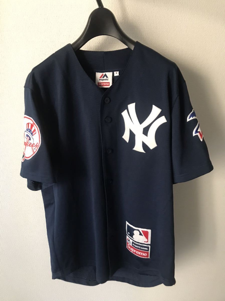 【未使用】新品 15SS supreme × New York Yankees シュプリーム ヤンキース Baseball Jersey