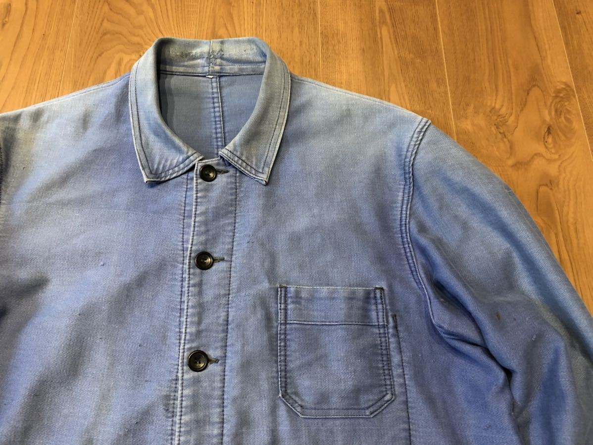 40s 50s フレンチ ユーロ ビンテージ カバーオール ジャケット Vポケ