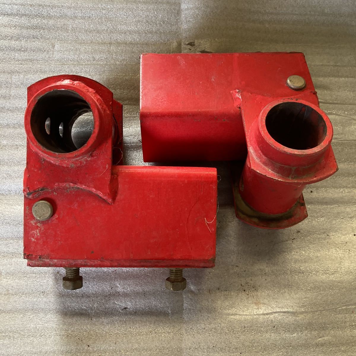 88 トラクター ロータリー 尾輪 取り付け 金具 パーツ 左右セット 金具付き