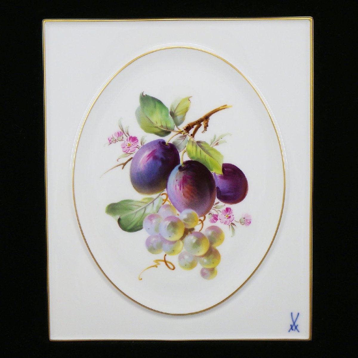 マイセン プラーク陶板画 フルーツ