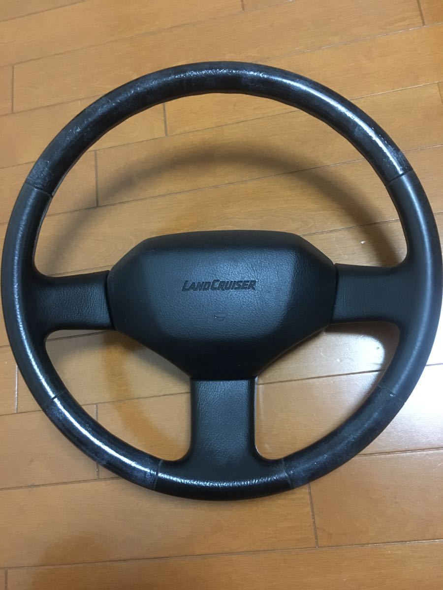 78プラド 純正ステアリング ハンドル 木目 ウッドステアリング レア物 ...