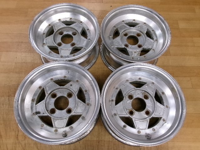 【傷や汚れあり】当時物 深リム SSR FOCUS RACING フォーカスレーシング 3ピース ホイール 4本 4H-114.3 14インチ ...