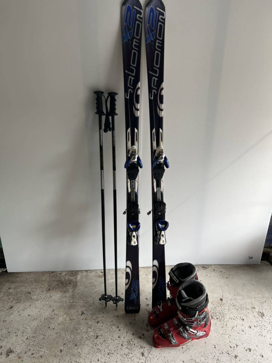 送料無料‼︎】SALOMON 165cm スキーセット‼︎ スキー3点セット 大人用