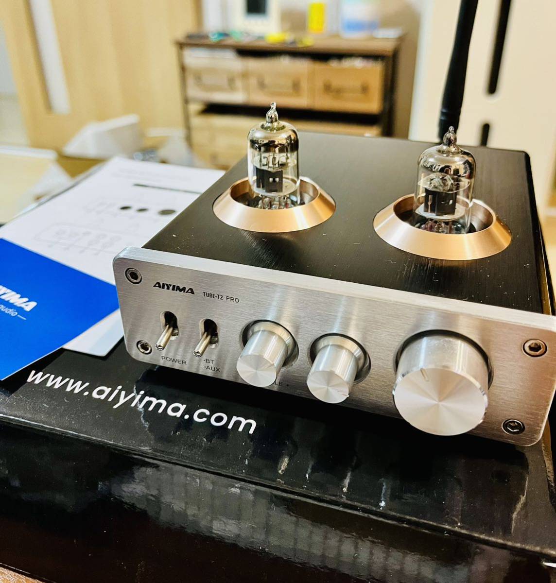 【目立った傷や汚れなし】AIYIMA 真空管オーディオデジタルパワーアンプ T2 PRO Bluetooth5.0搭載 TPA3116