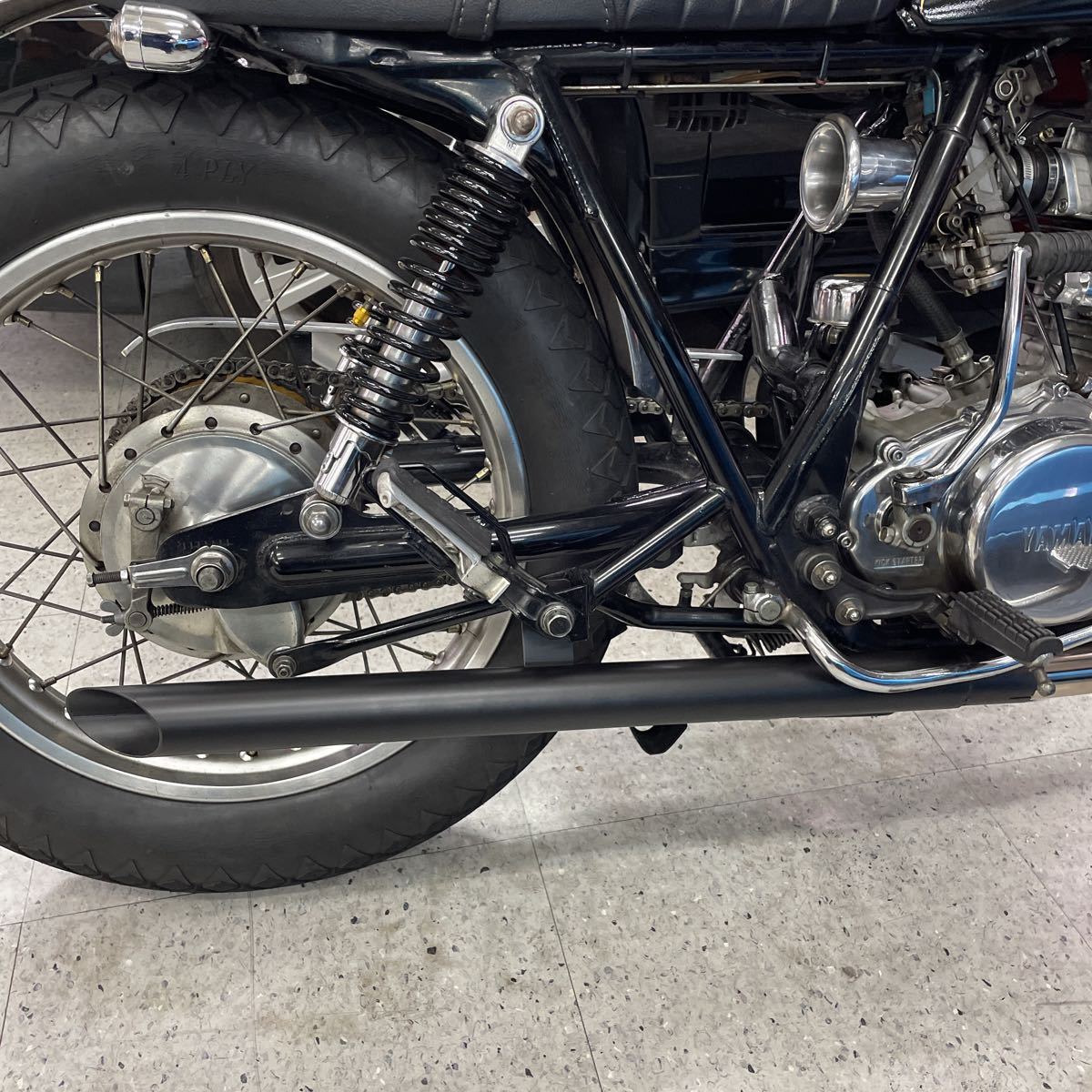 未使用】ワンオフ第1弾 SR400 ショート菅 ドラッグパイプスラッシュ