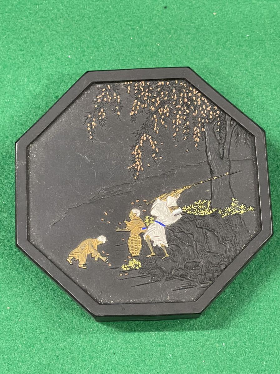 未使用】和墨【呉竹 衣褐懐宝 8角形墨 8.4cm 96g】 検）油煙 枯墨 古墨