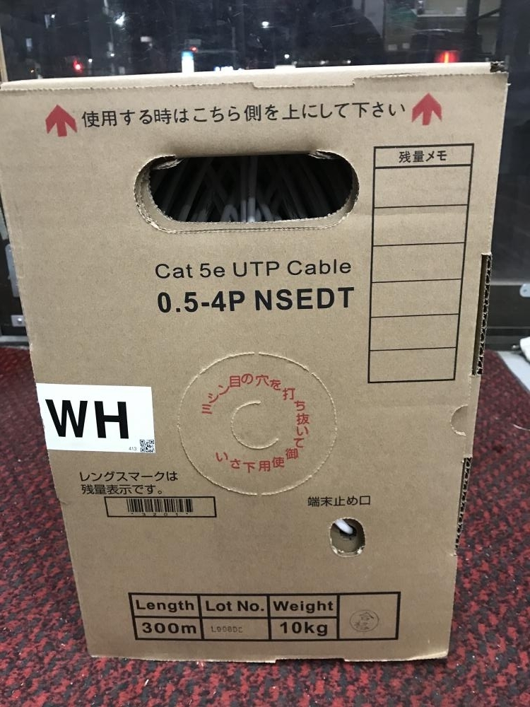 日本製線 WH色 cat5eUTPケーブル 300m 1巻 日本製線 Cat5e UTPケーブル 赤:300m 未使用日本製線LANケーブル 赤