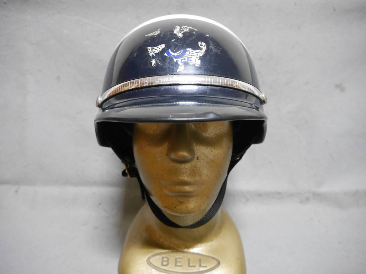 ヴィンテージ ポリスヘルメット BELL TOPTEX 60年代 USA Vintage 1960s Bell TopTex Police Half Helmet Brown Motorcycle