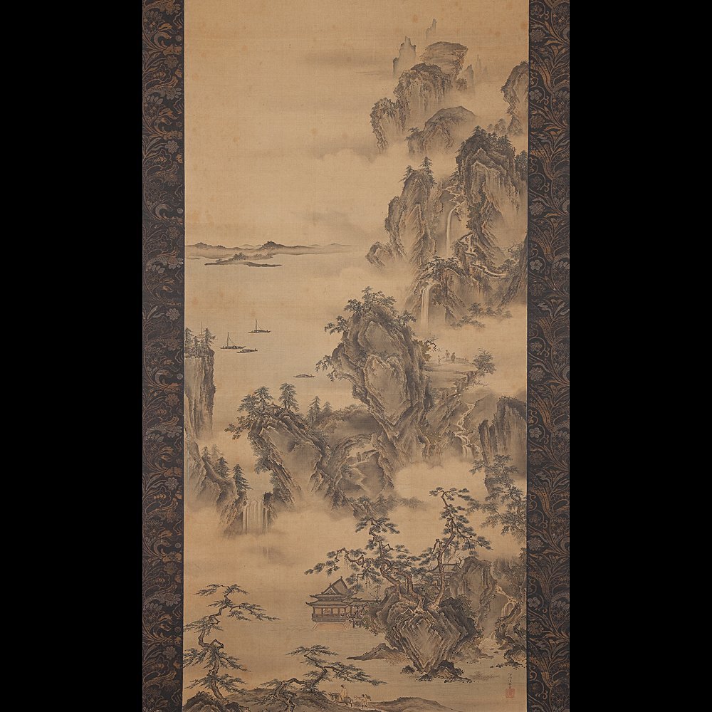 伊川院法眼筆 夏瀧 寒瀧 双軸 62そう 伊川院法眼筆 夏瀧 寒瀧 双軸 62そう