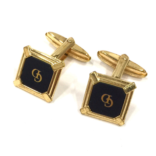 【極美品】Dior　ディオール　カフス・タイピンセット　ゴールド ブラック　CD 美品】Diorディオール カフス・タイピンセット ゴールド CDロゴ