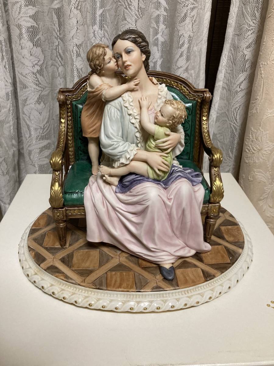 アンティークイタリア カポディモンティ 子供と鳥 実り 釣り 収穫シュガーポット アンティークイタリア カポディモンティ 子供と鳥 実り 釣り 収穫