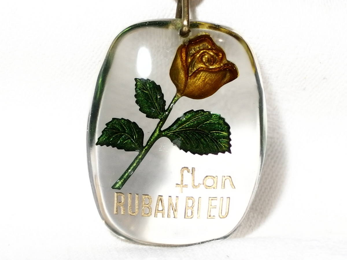 ブルボン 薔薇 キーホルダー flan RUBAN BLUE ゴールド バラ ブルボン