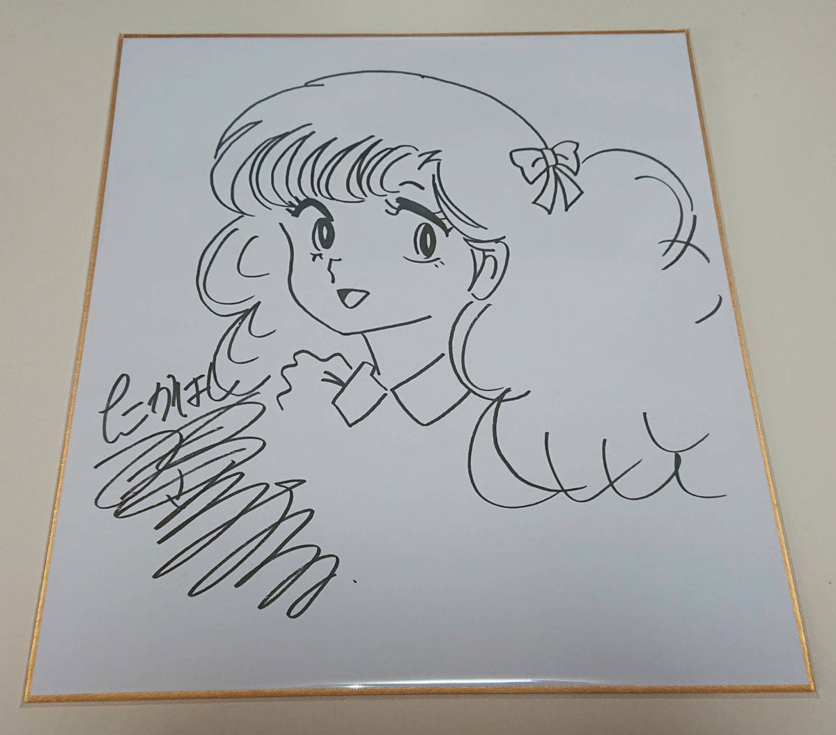 サイン色紙】 『めぞん一刻』 高橋留美子 音無響子 色紙にペン 模写