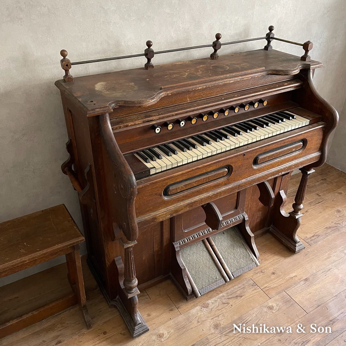 YAESU PIANO 八重洲ピアノSister Organ アンティーク オルガン 木製