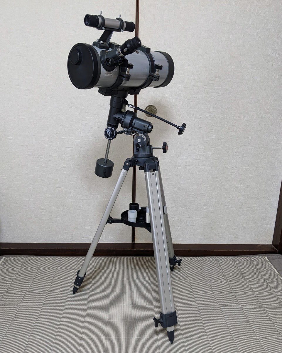 【やや傷や汚れあり】反射式天体望遠鏡 ASTRONOMICAL TELESCOPE D=114mm F=1000mm 赤道儀付き大型天体望遠鏡