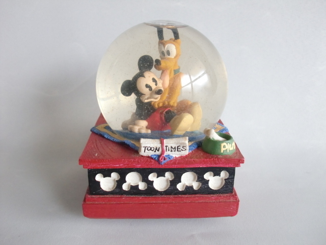 当時物 ディズニー おしゃれキャット スノードーム オルゴール スノー