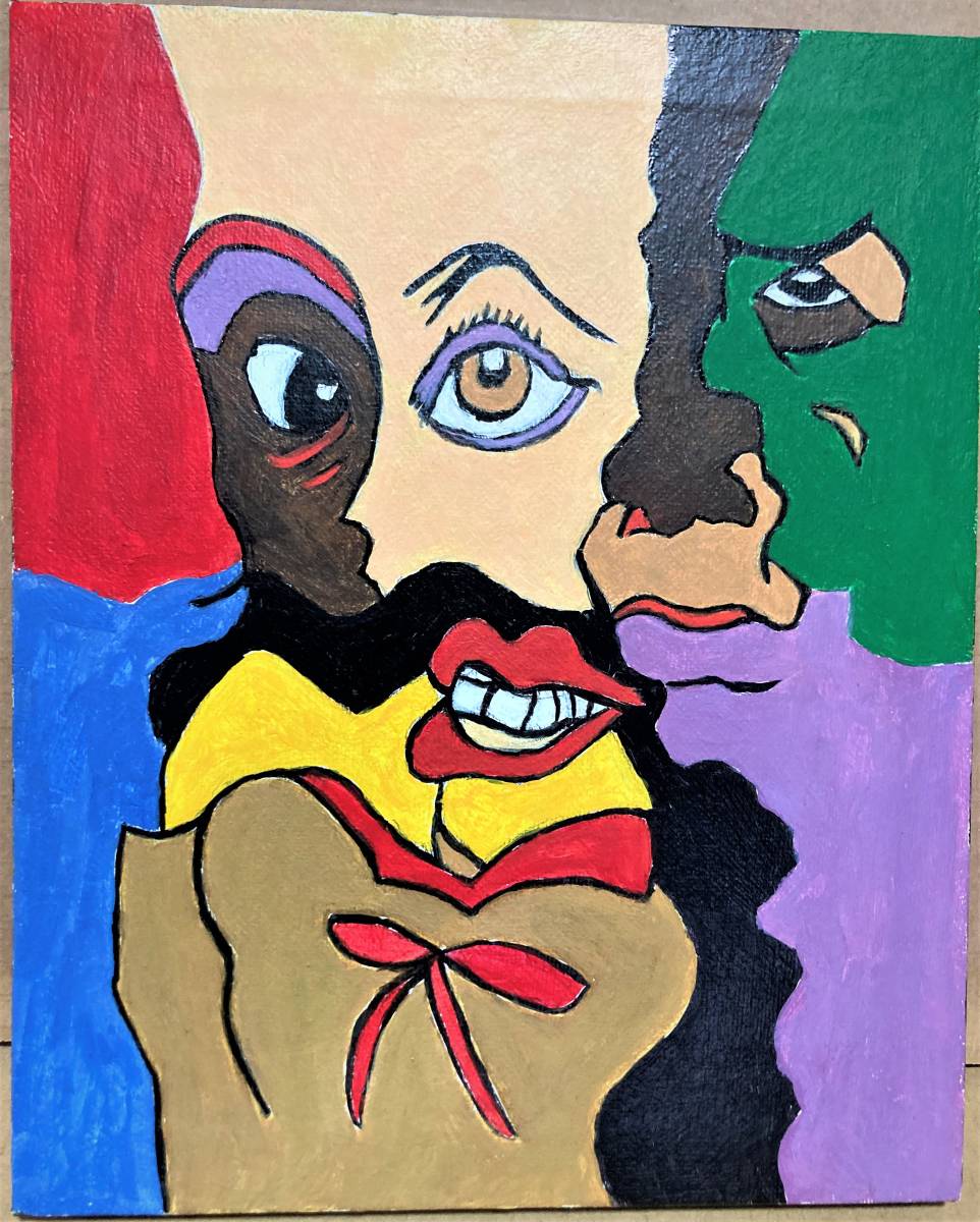 ジミー大西、ふくろう[不苦労] アクリル絵の具、F3、肉筆 Yahoo