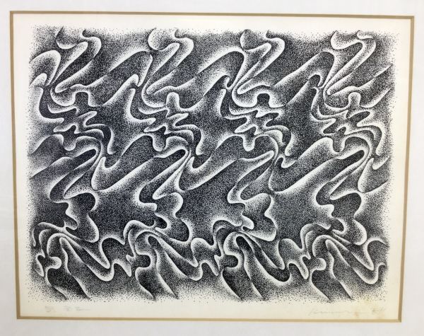 やや傷や汚れあり】【模作】「抽象画 点描」 抽象 モダンアート