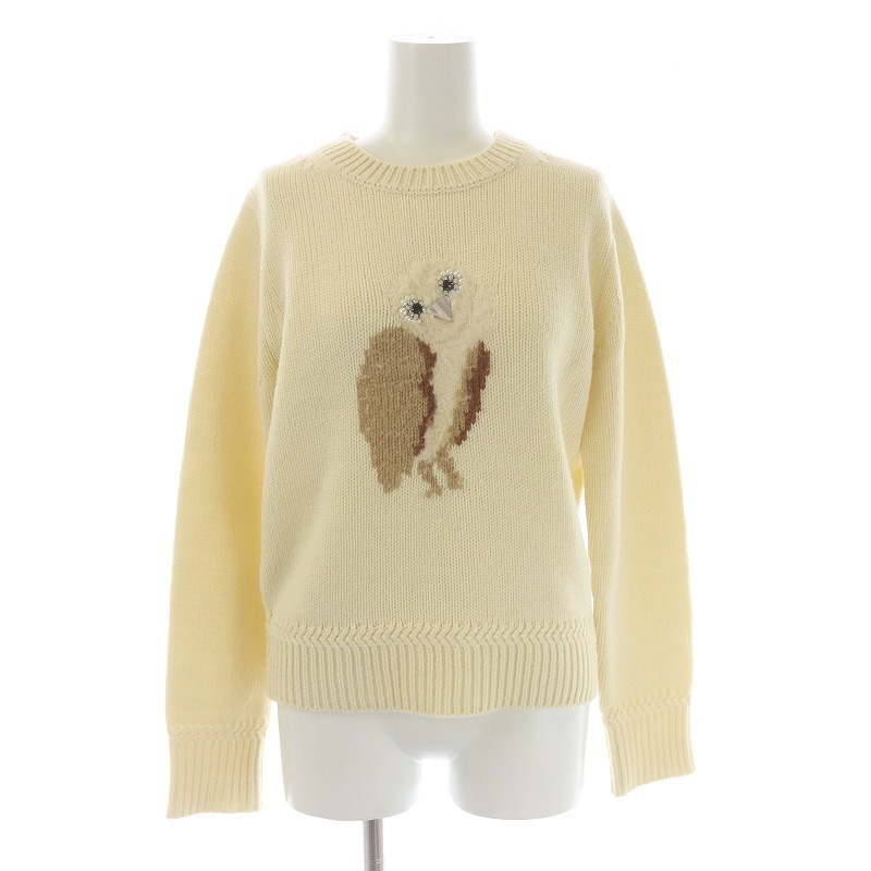 目立った傷や汚れなし】ミュベール リスインターシャニット クルー