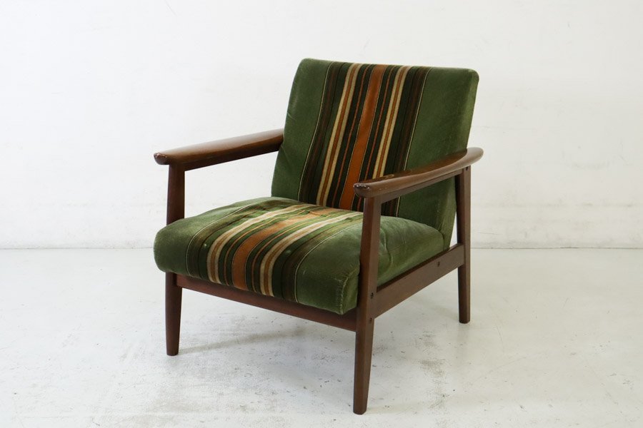 オールドカリモク　1人掛けシングルソファ　チェア　アンティーク オールドカリモク ソファ 1人掛け 椅子 チェア アンティーク レトロ