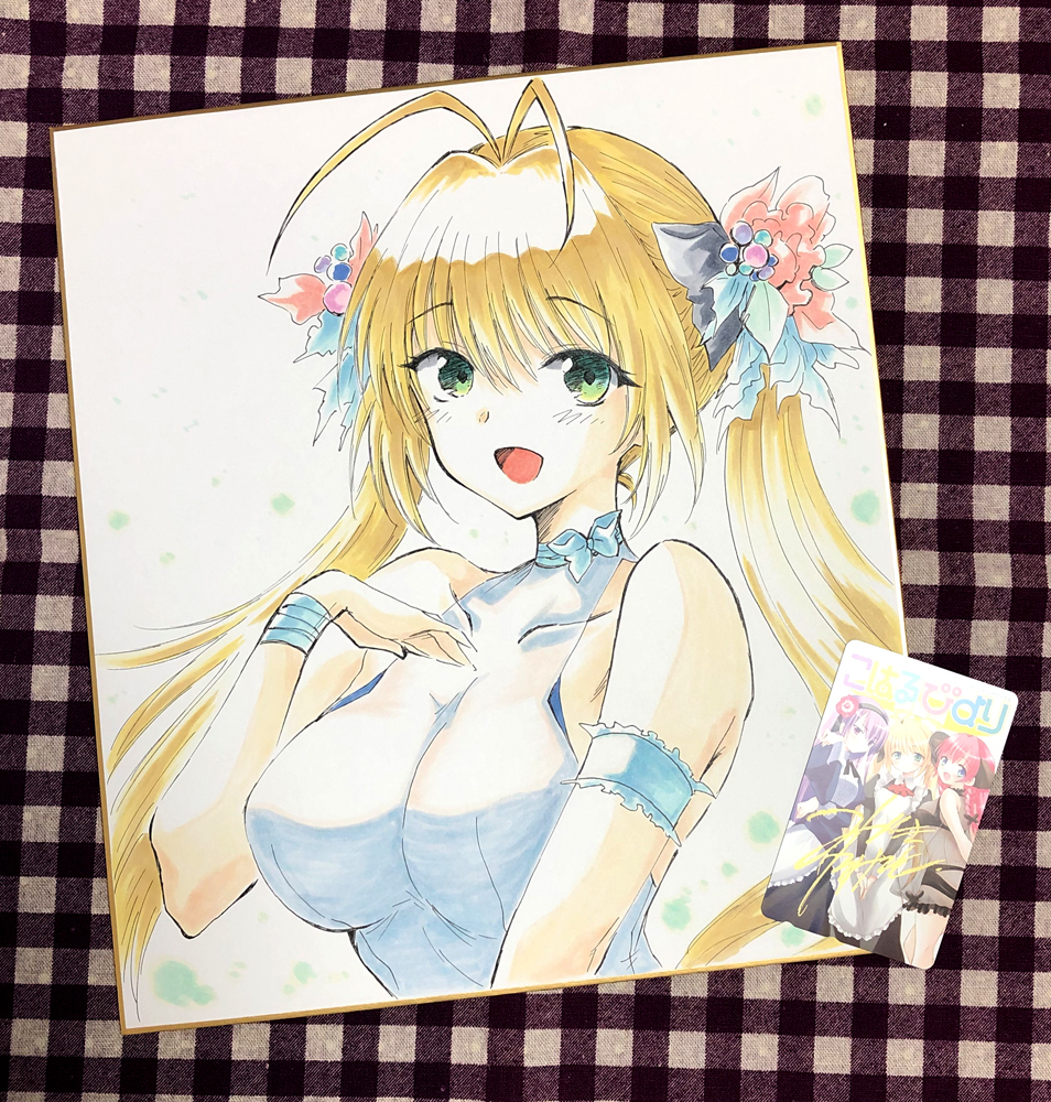 未使用】色紙（大/Lサイズ） 手描きイラスト 同人 直筆 みづきたけひと
