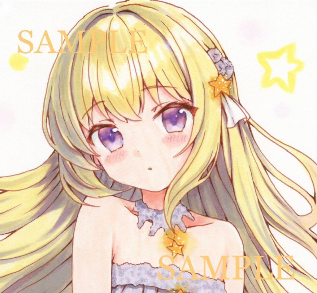 直筆 手描きイラスト サイン色紙 美少女 イベント NYAGO HINA