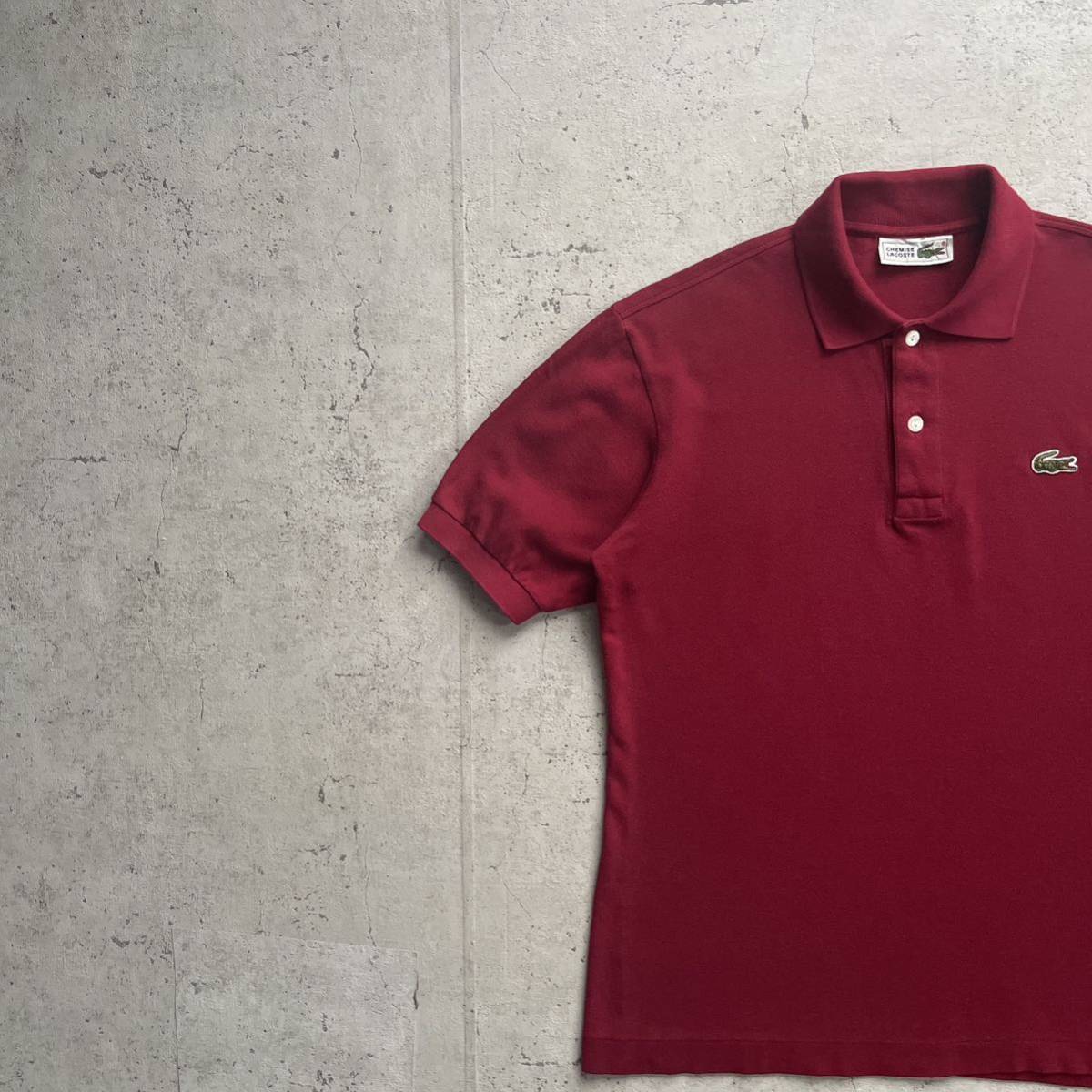 【目立った傷や汚れなし】LACOSTE ラコステ CHEMISE LACOSTE ヴィンテージ 80's 日本製 ポロシャツ ボルドー 3 M