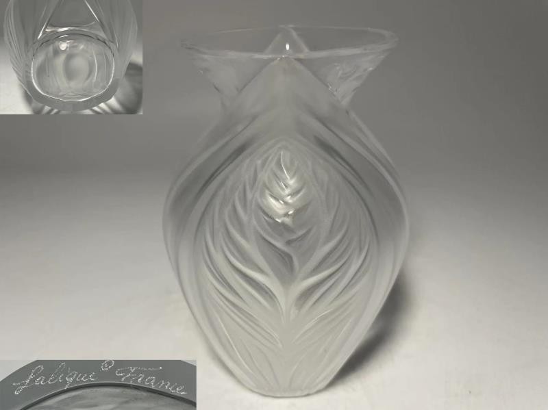 LALIQUE ラリック France クリスタル 花瓶 やや傷や汚れあり】AS546